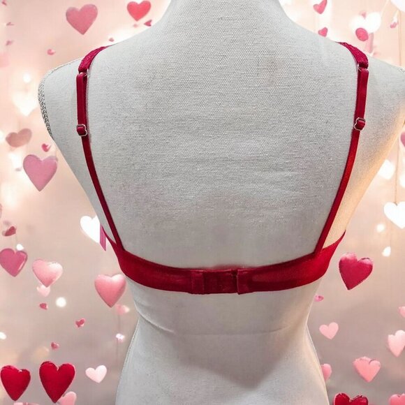 Betsey Johnson Lace Bralette | Red Black Floral Cutout | Size S NWT Intimates - Picture 4 of 6